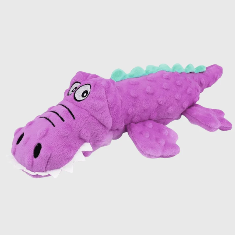 Peluche Crocodile Couinante Chien 4 Coloris