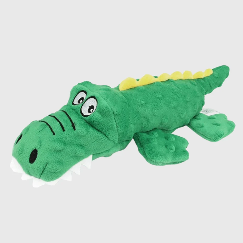 Peluche Crocodile Couinante Chien 4 Coloris