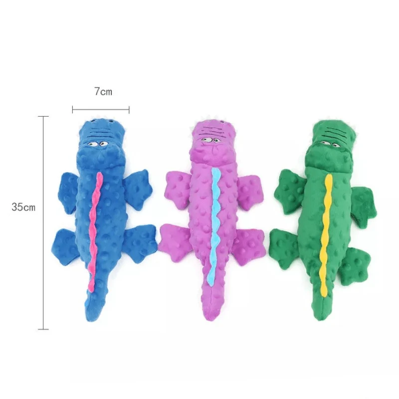 Peluche Crocodile Couinante Chien 4 Coloris
