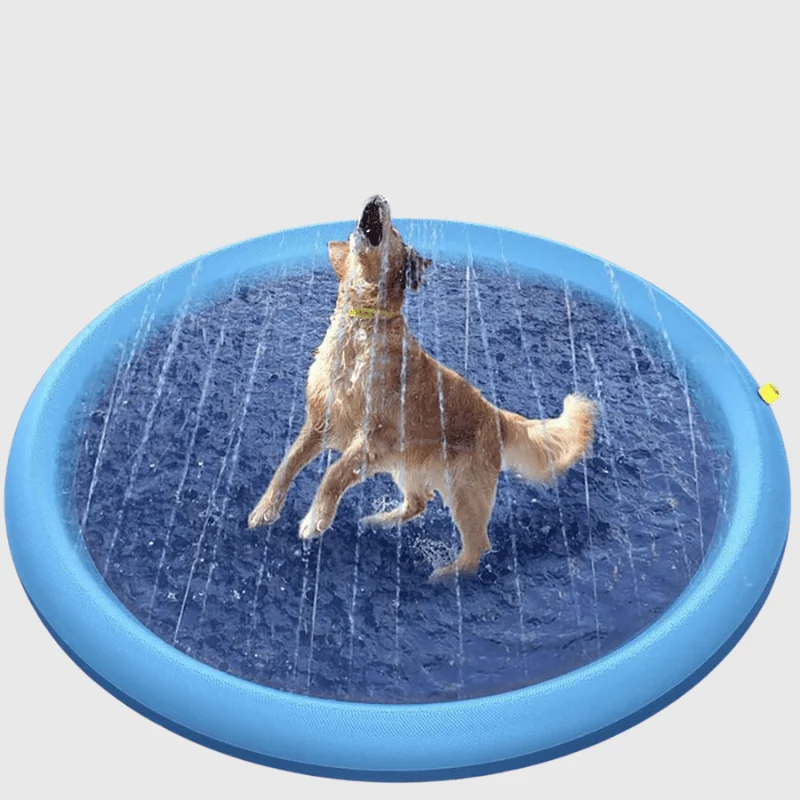 Piscine Pliable PVC Chien 150cm Bleu