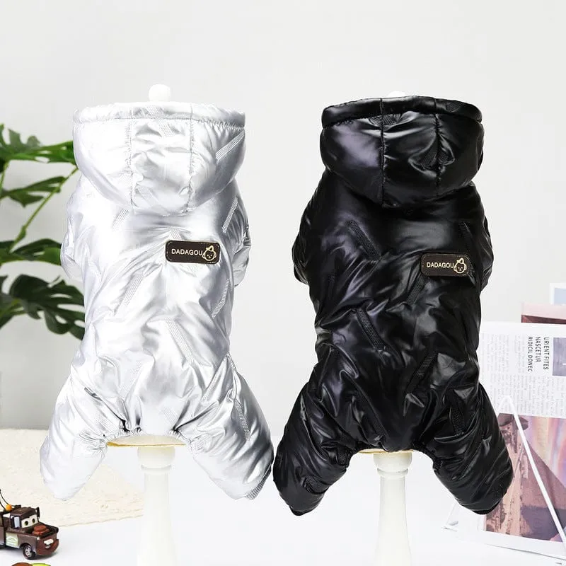 Manteau Imperméable Gros Chien Hiver Noir Blanc