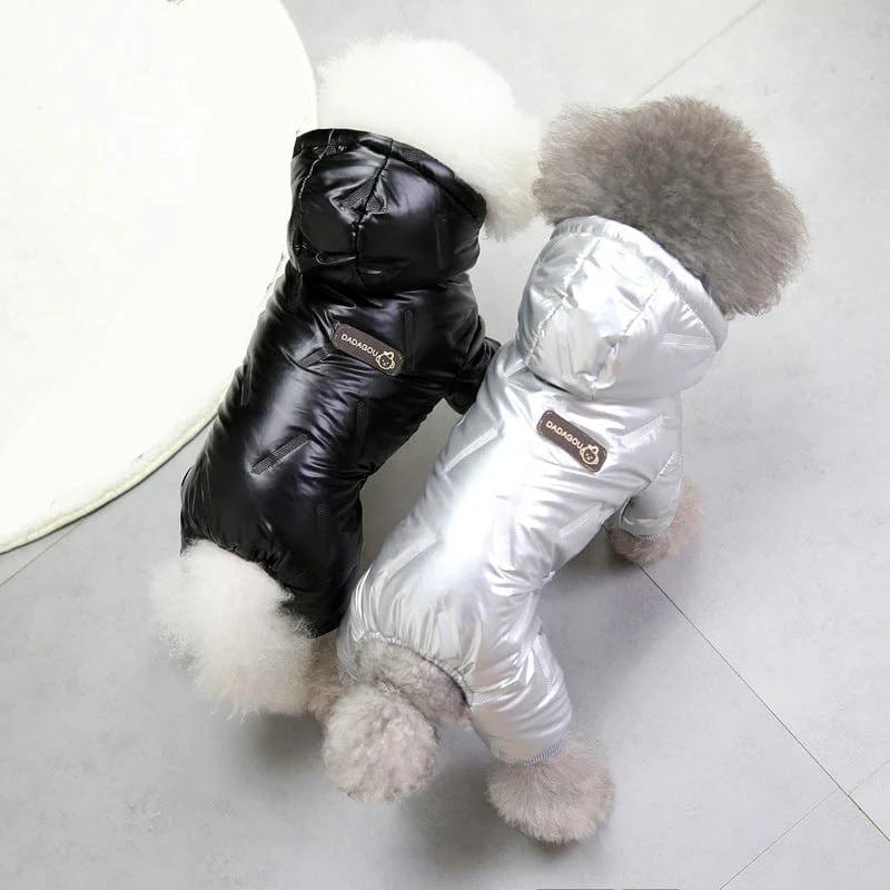 Manteau Imperméable Gros Chien Hiver Noir Blanc