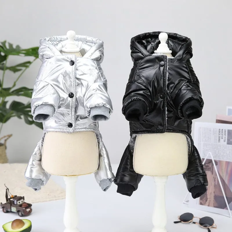 Manteau Imperméable Gros Chien Hiver Noir Blanc