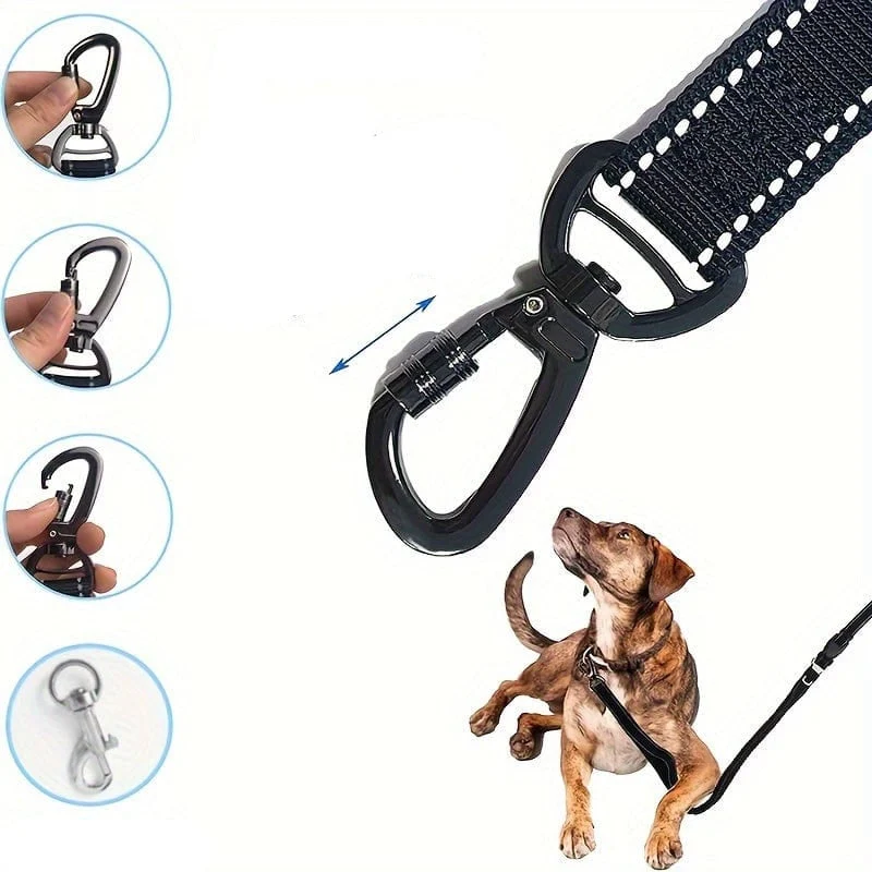 Laisse Réglable Chien Amortisseur Double Poignée