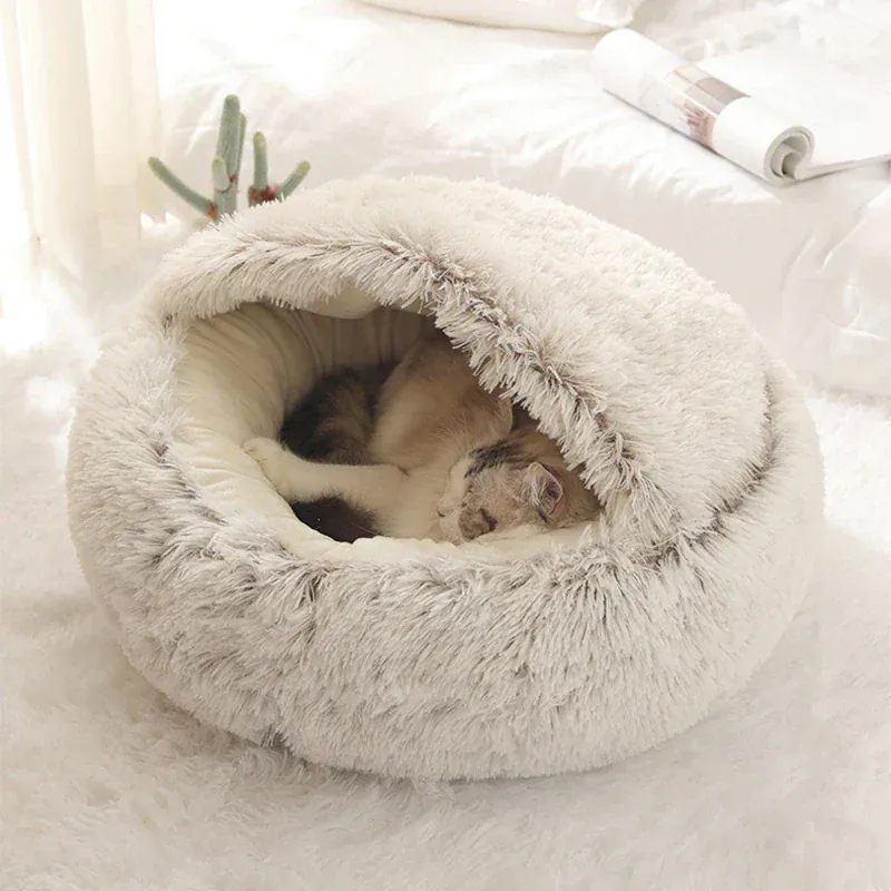 Lit Nid Chauffant Chien Peluche Cocooning