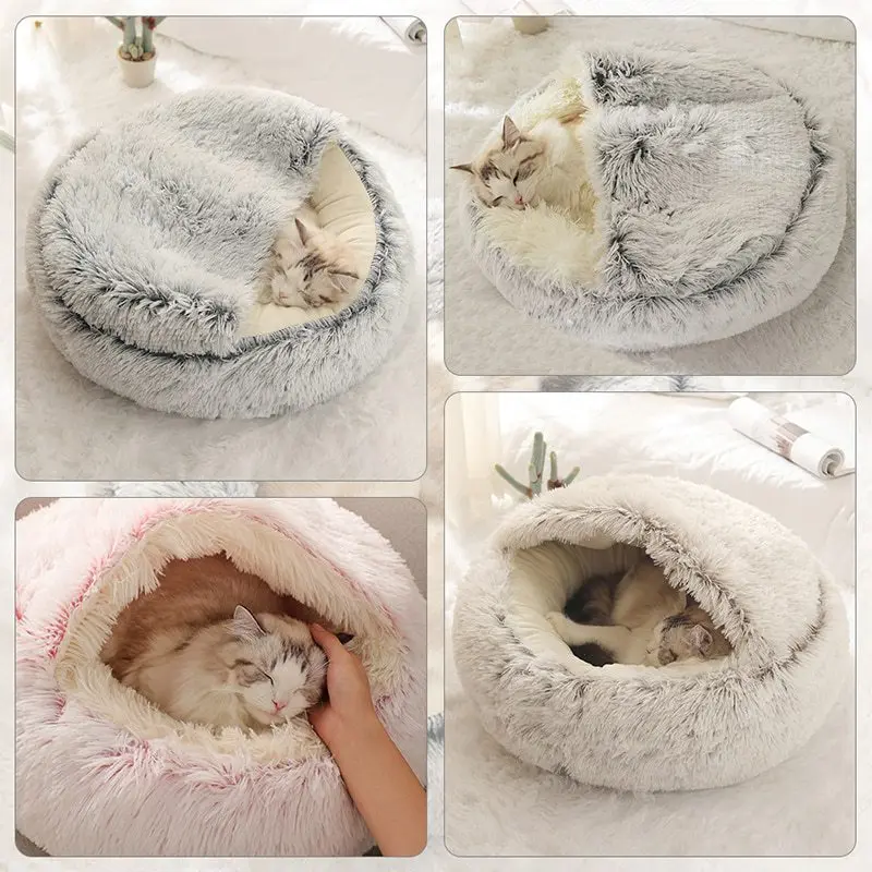 Lit Nid Chauffant Chien Peluche Cocooning