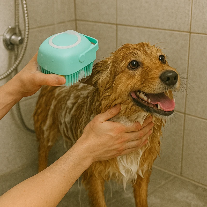 Brosse Silicone Bain Massage Gros Chien
