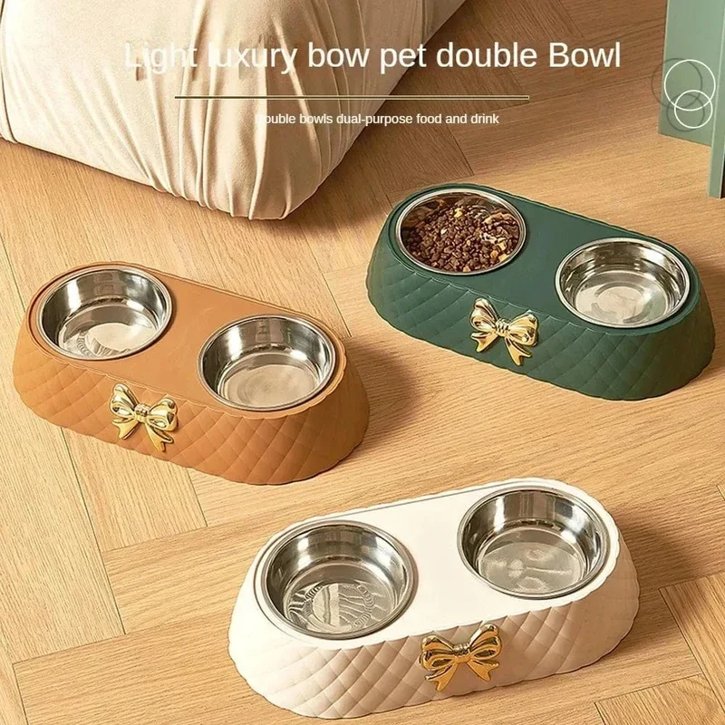 Gamelle Inox Double Couche Chien Surélevée