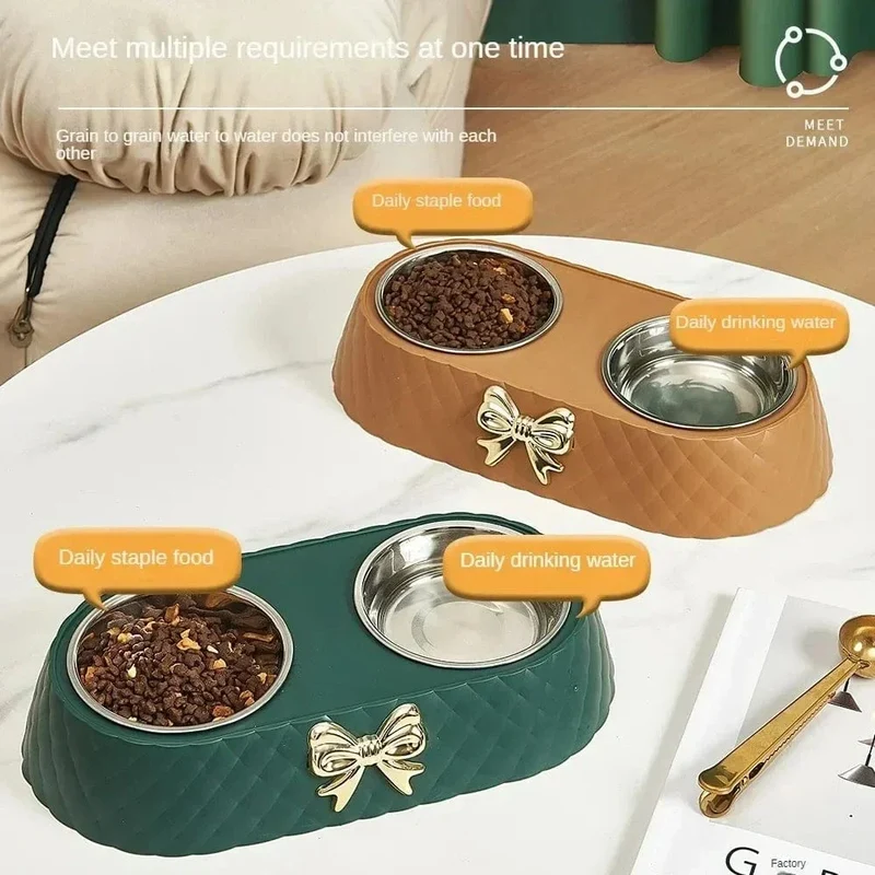 Gamelle Inox Double Couche Chien Surélevée