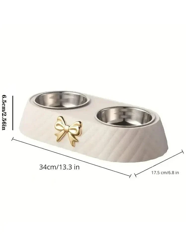 Gamelle Inox Double Couche Chien Surélevée