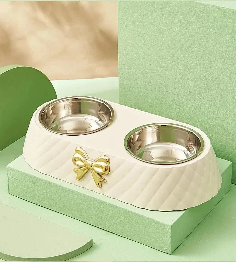 Gamelle Inox Double Couche Chien Surélevée