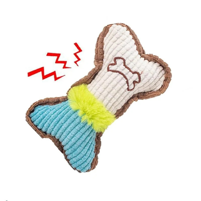 Jouet Os Peluche Couineur Résistant Chien