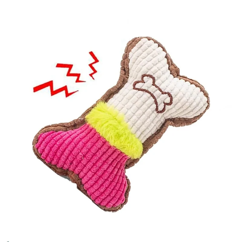 Jouet Os Peluche Couineur Résistant Chien