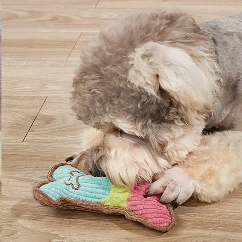 Jouet Os Peluche Couineur Résistant Chien