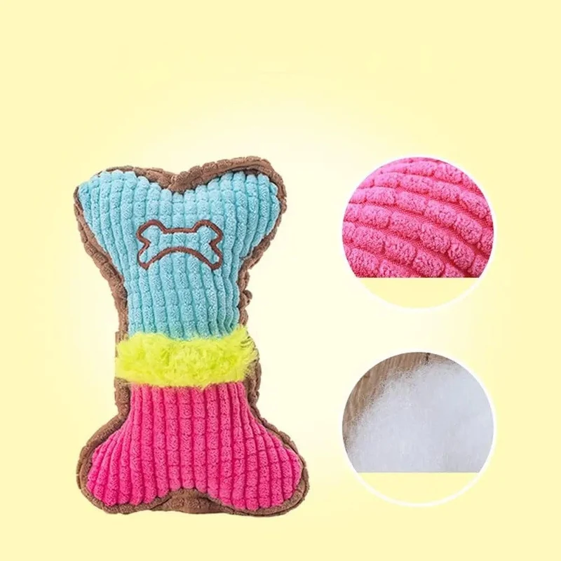 Jouet Os Peluche Couineur Résistant Chien