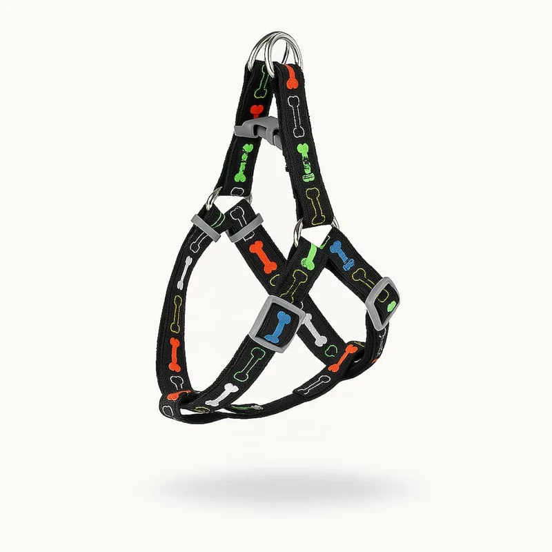 Harnais en Y Chien Motif Os Ajustable