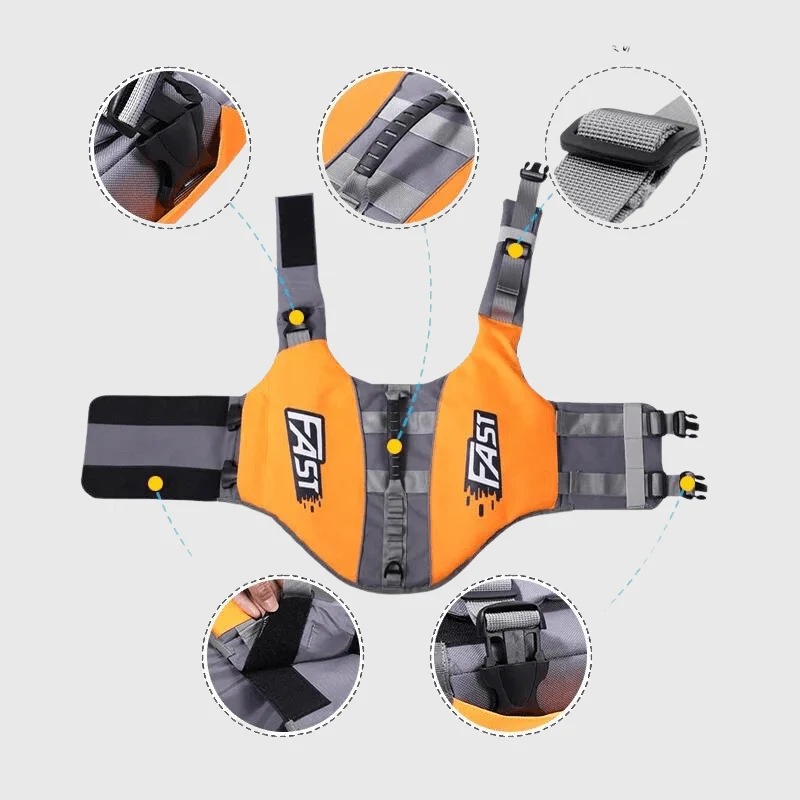 Gilet Sauvetage Chien Aérodynamique Orange