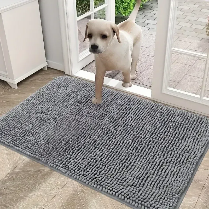 Tapis Microfibre Pattes Chien Antidérapant