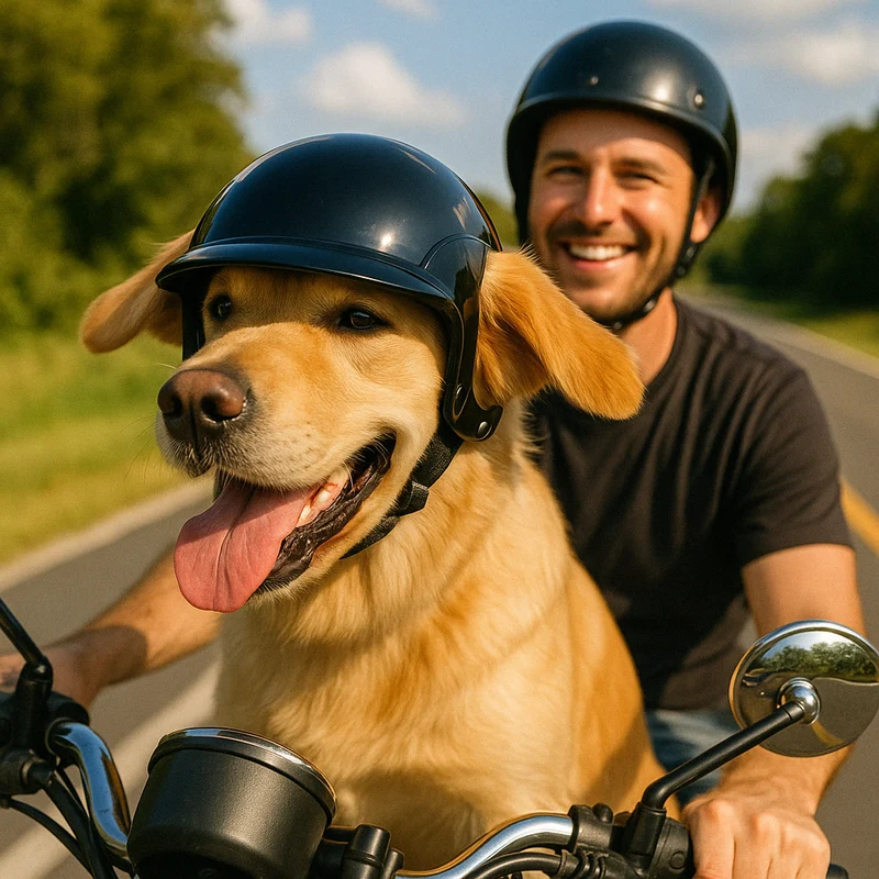 Casque Moto Chien Gros Gabarit Protection