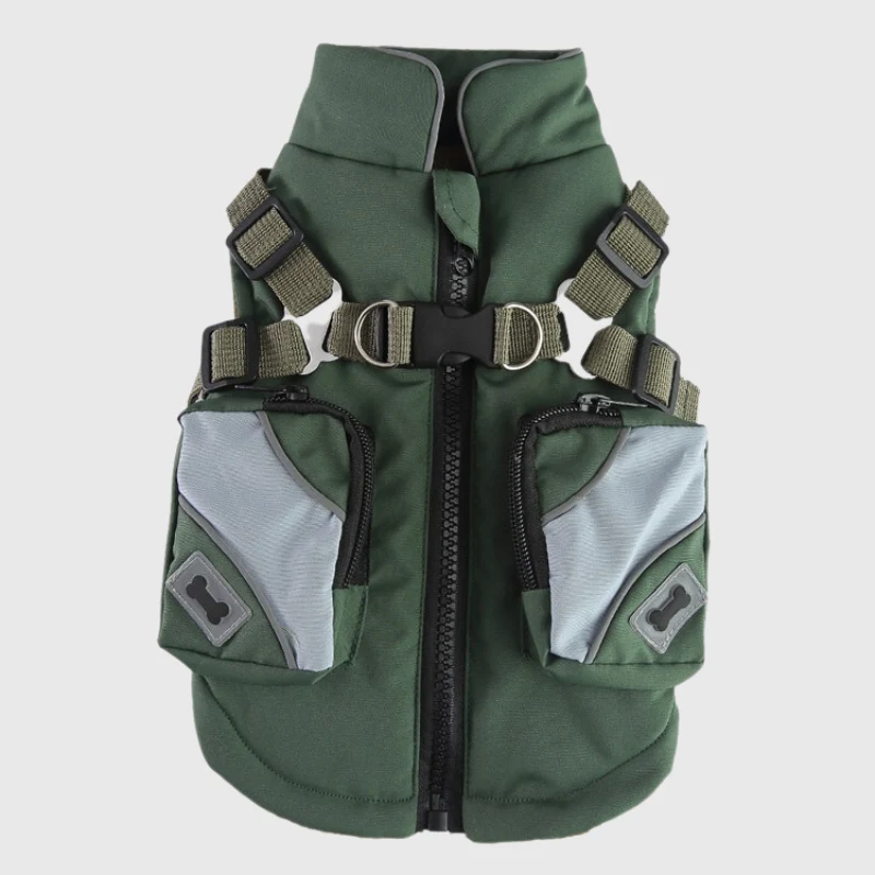 Manteau Harnais Intégré Gros Chien Hiver Poches