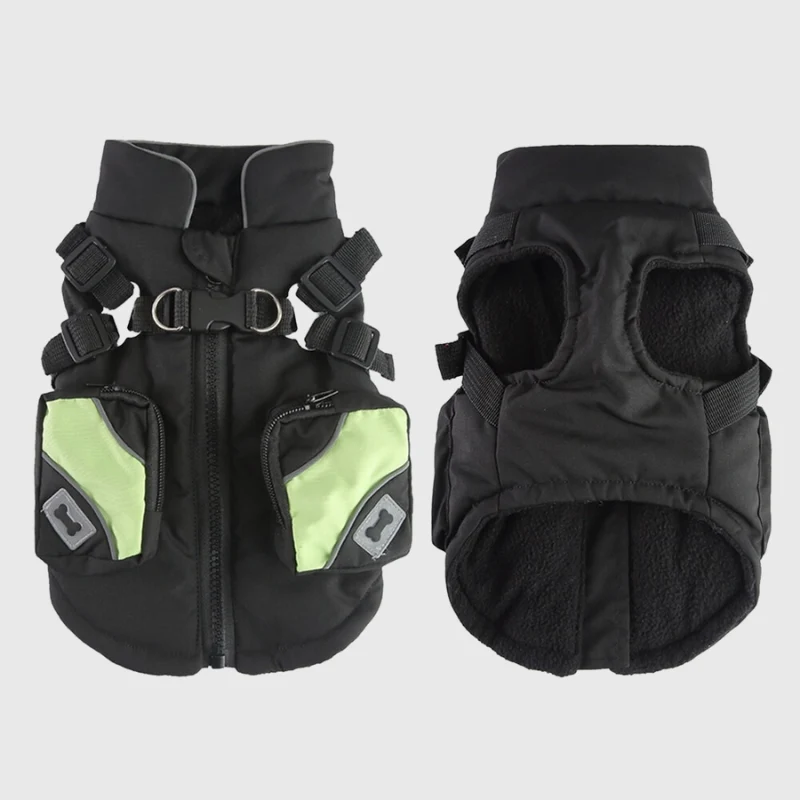 Manteau Harnais Intégré Gros Chien Hiver Poches