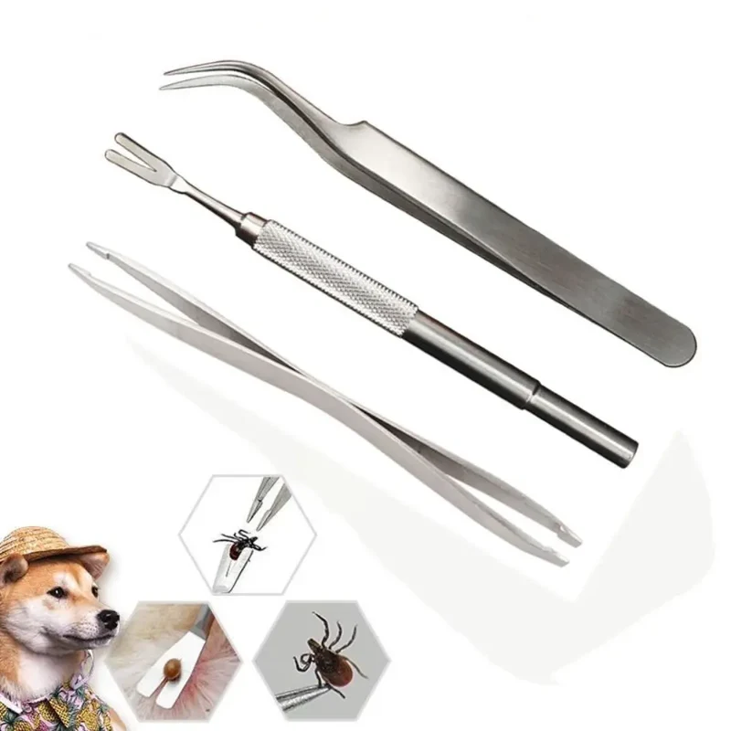 Kit Extracteur Tiques Inox Chien Chat