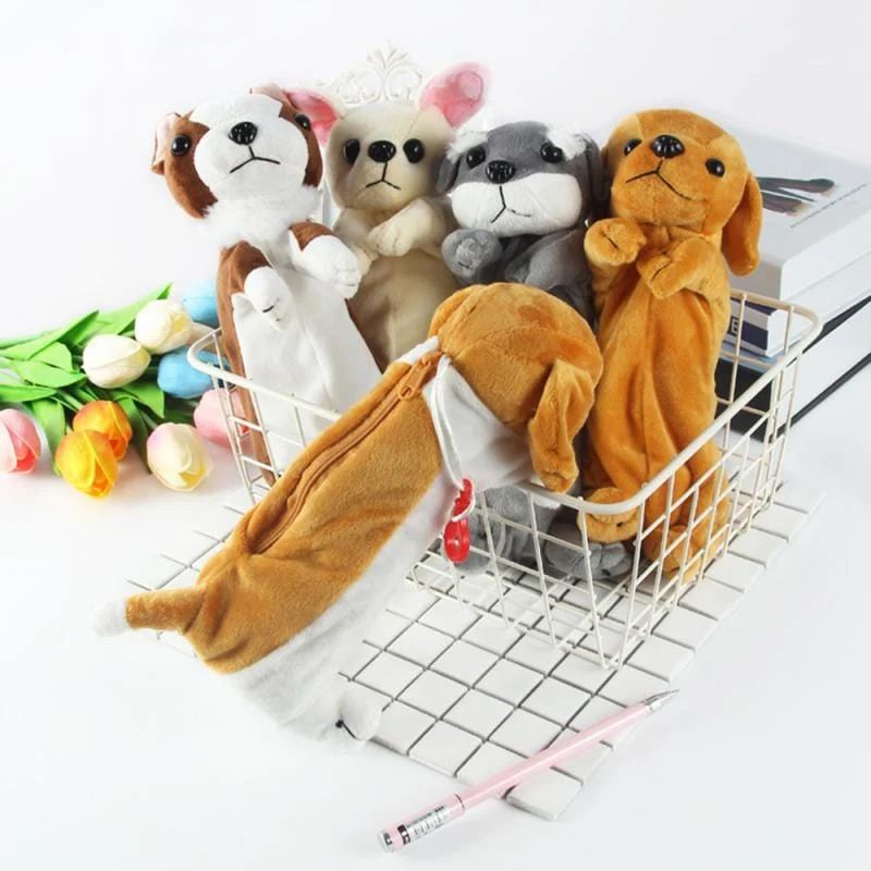 Trousse Peluche Chien Kawaii École