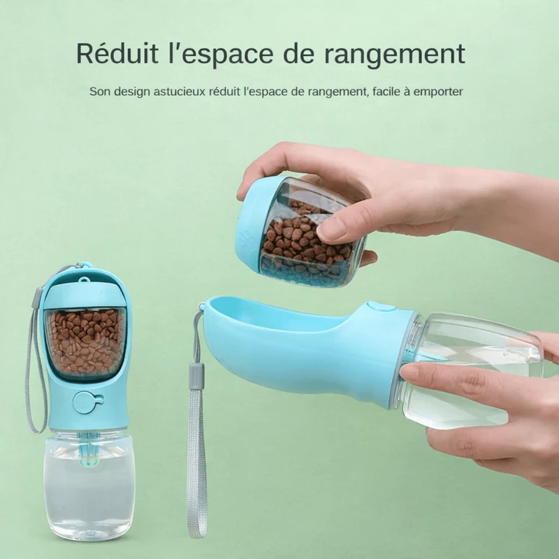 Gourde Portable Chien 2-en-1 350ml 550ml