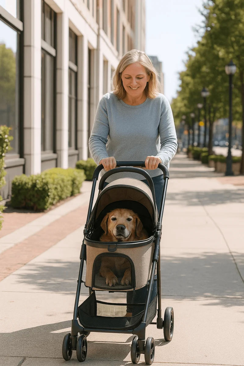 Poussette Chien Senior Confortable Pliable