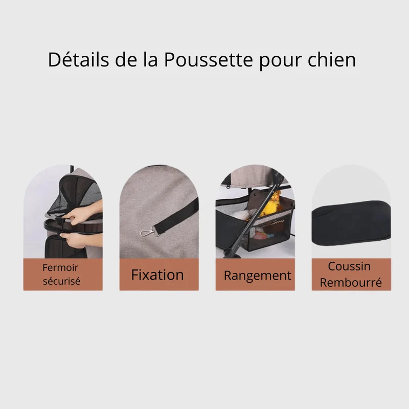Poussette Chien Senior Confortable Pliable