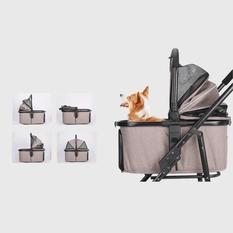 Poussette Chien Senior Confortable Pliable