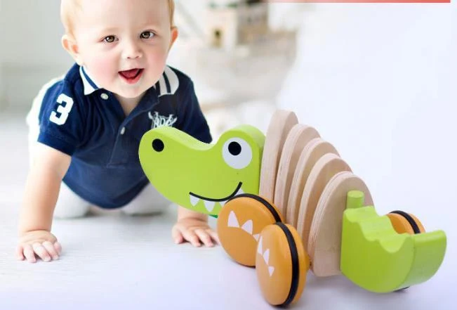 Jouet Bois Tirer Animal Enfant Chien
