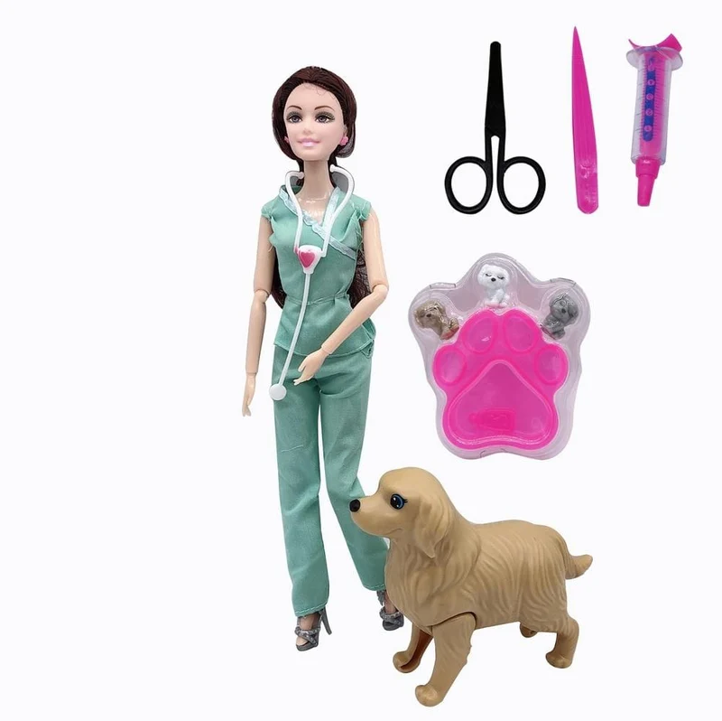 Coffret Jeu Vétérinaire Chienne Chiots Éducatif