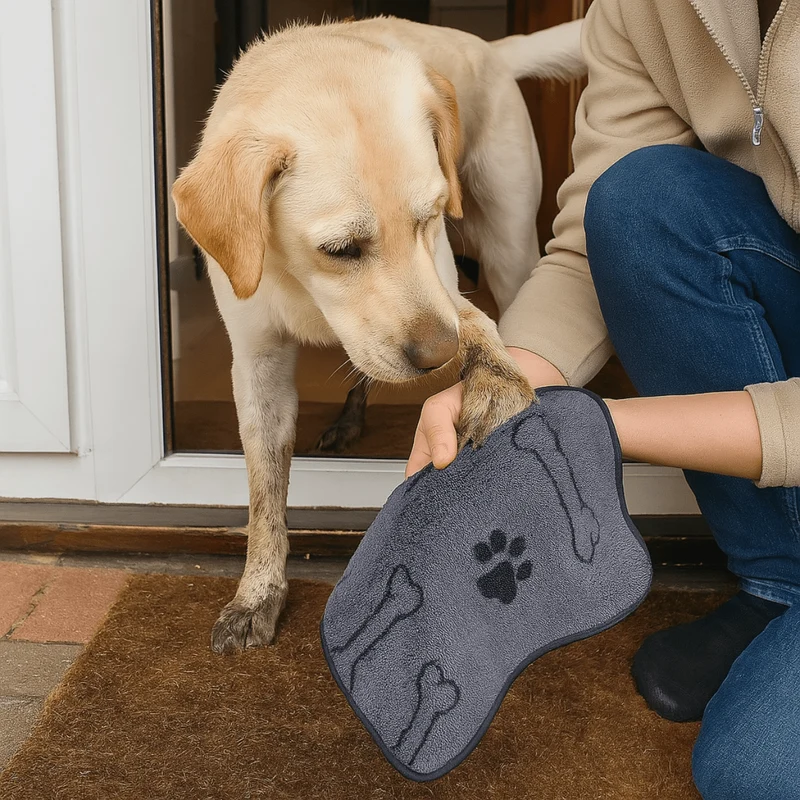 Serviette Pattes Chien Microfibre 60x100cm