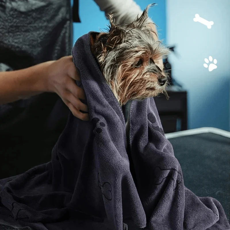 Serviette Pattes Chien Microfibre 60x100cm