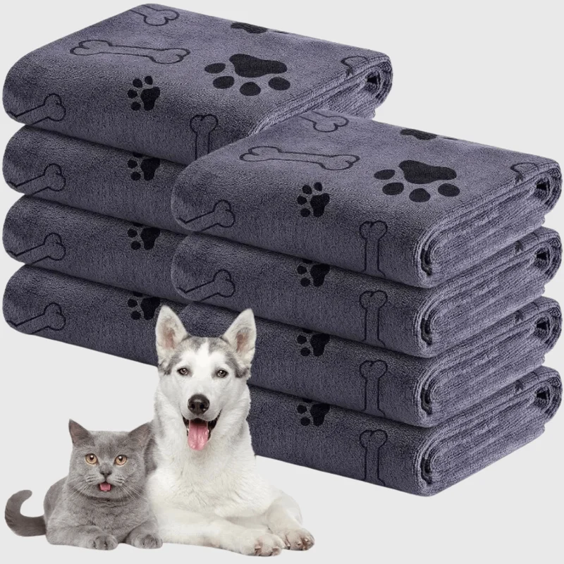 Serviette Pattes Chien Microfibre 60x100cm