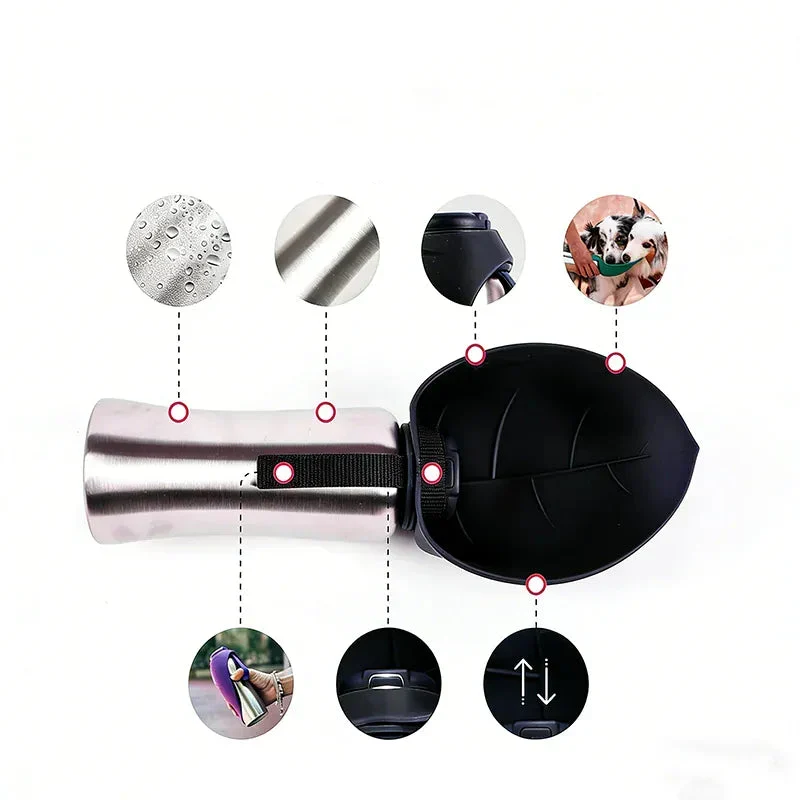 Gourde Voyage Inox Pliable Gros Chien