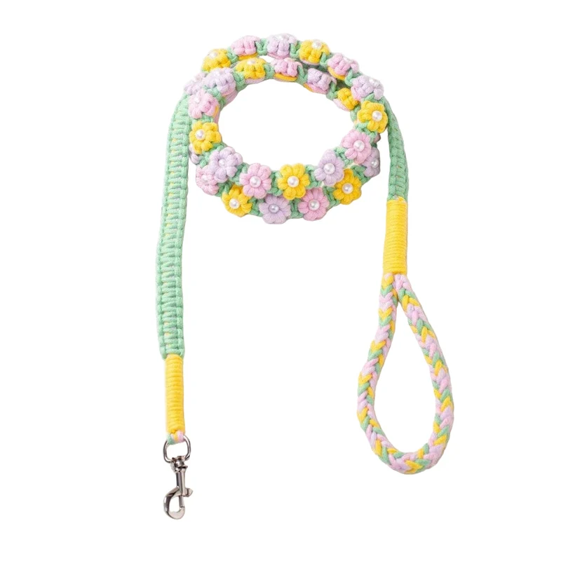 Laisse Tressée Florale Chien 1.5m 6 Coloris