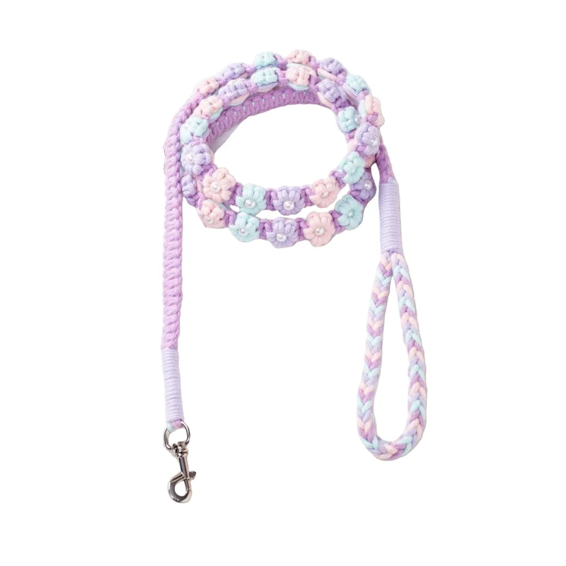 Laisse Tressée Florale Chien 1.5m 6 Coloris