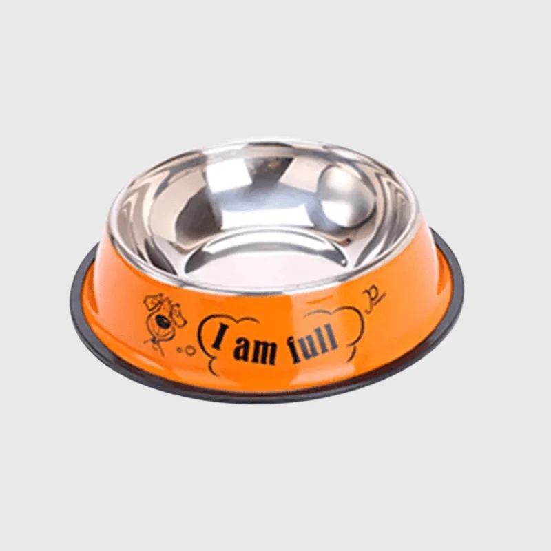 Gamelle Inox Orange Antidérapante Gros Chien