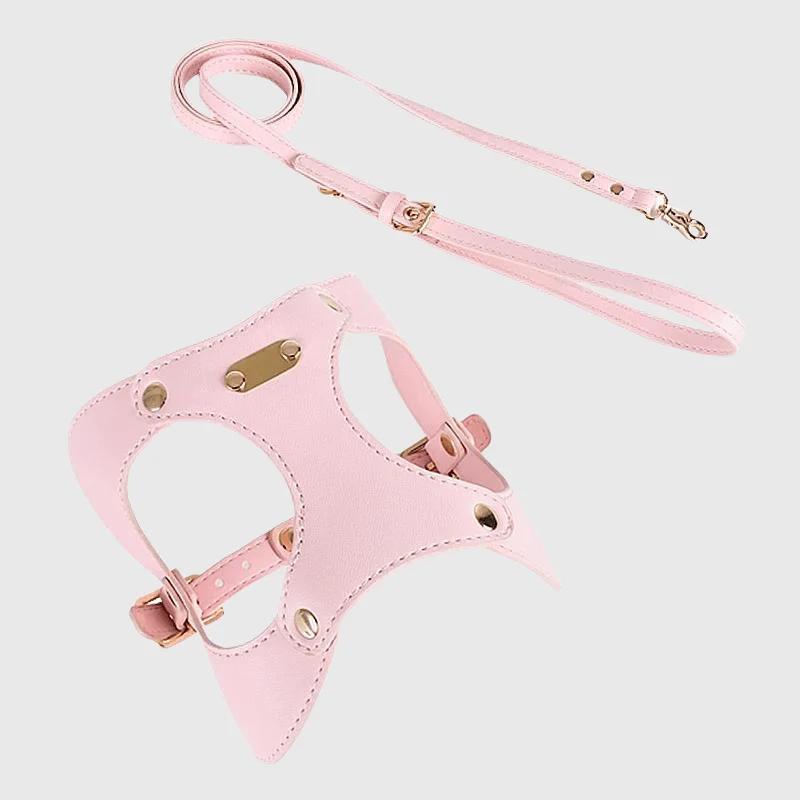 Harnais Cuir Véritable Chien Réglable 4 Couleurs