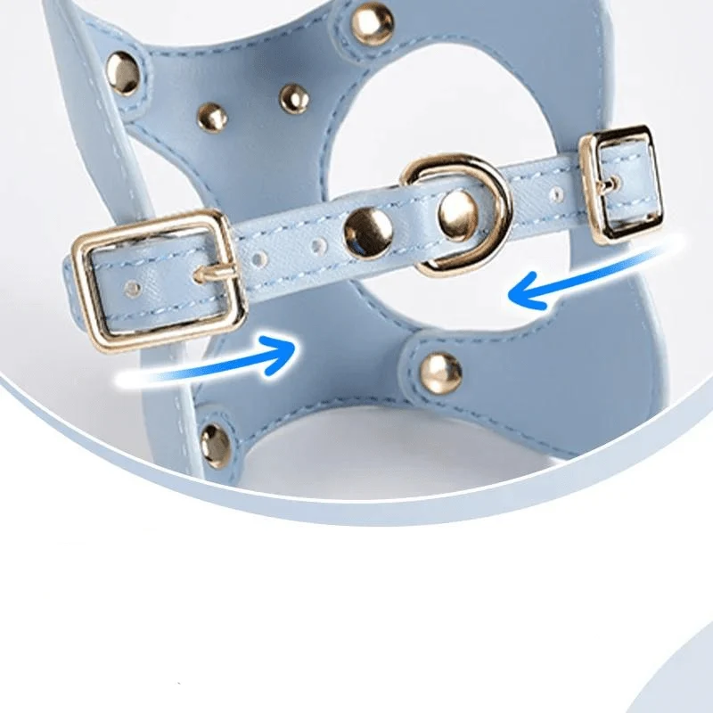 Harnais Cuir Véritable Chien Réglable 4 Couleurs