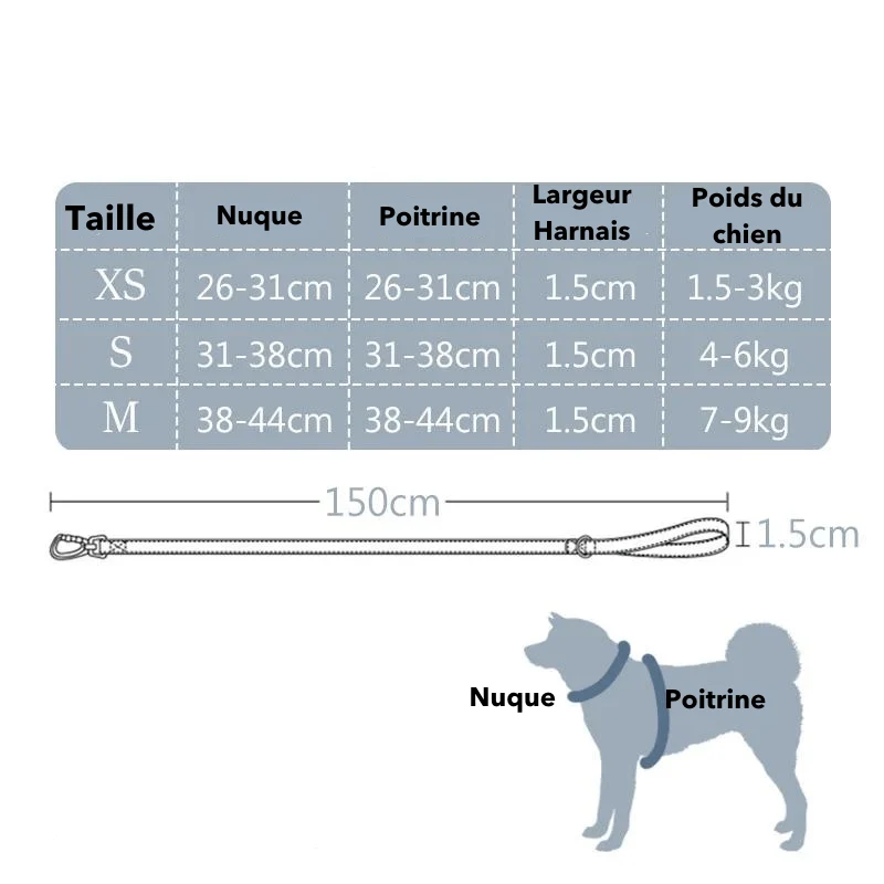 Harnais Cuir Véritable Chien Réglable 4 Couleurs