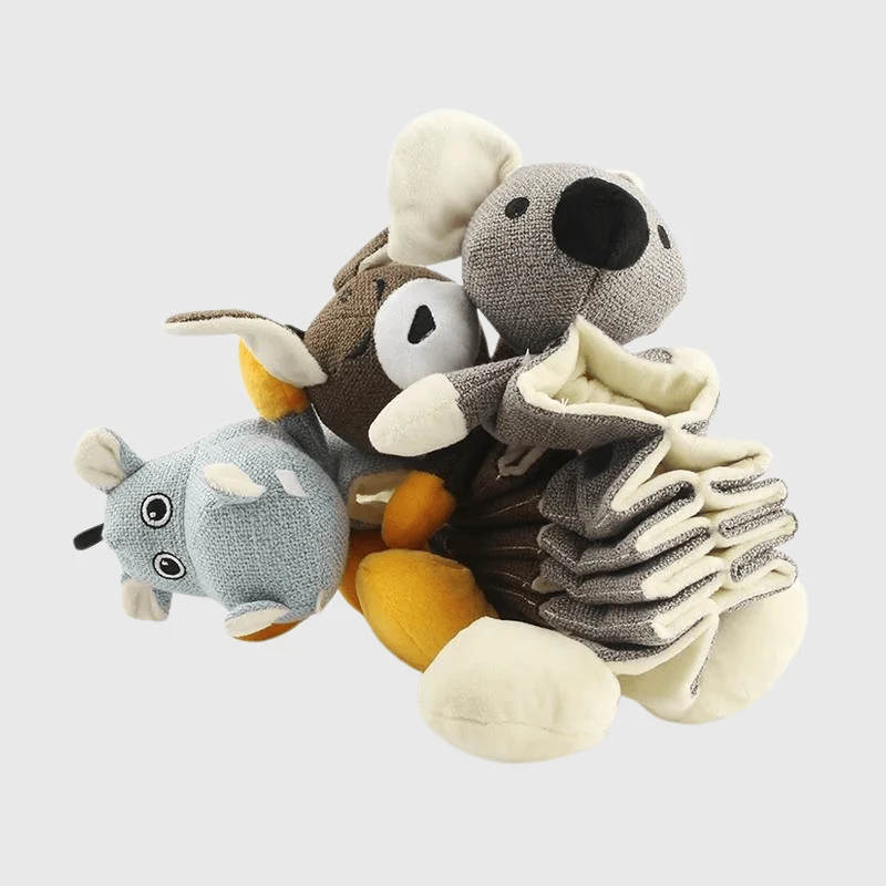 Jouet Fouille Peluche Chien 30cm Kangourou Koala
