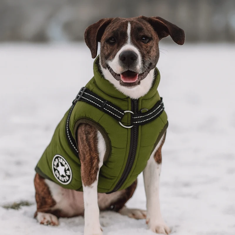 Manteau Hiver Harnais Intégré Gros Chien