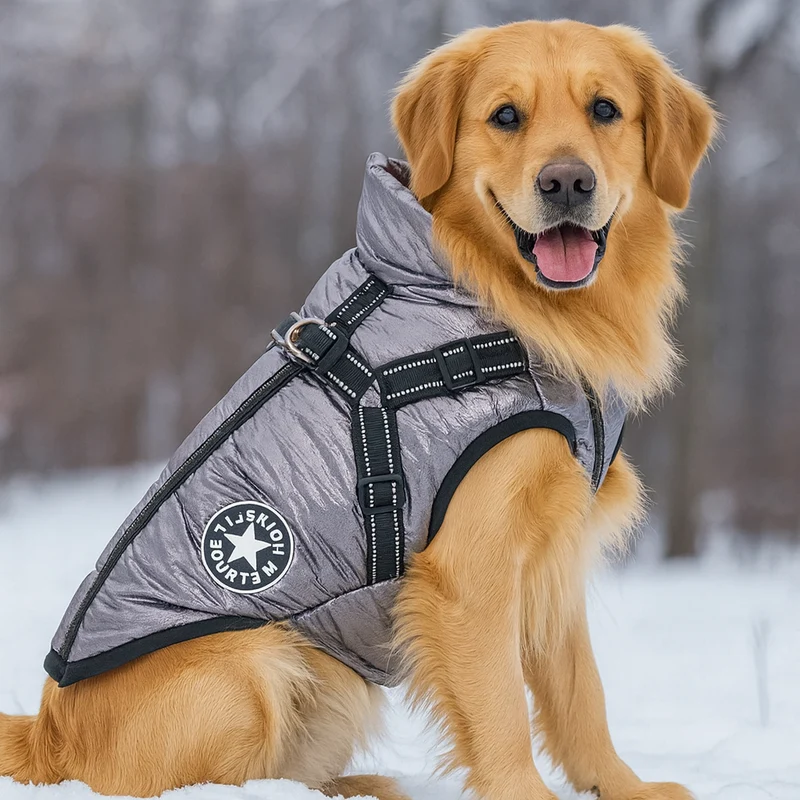 Manteau Hiver Harnais Intégré Gros Chien