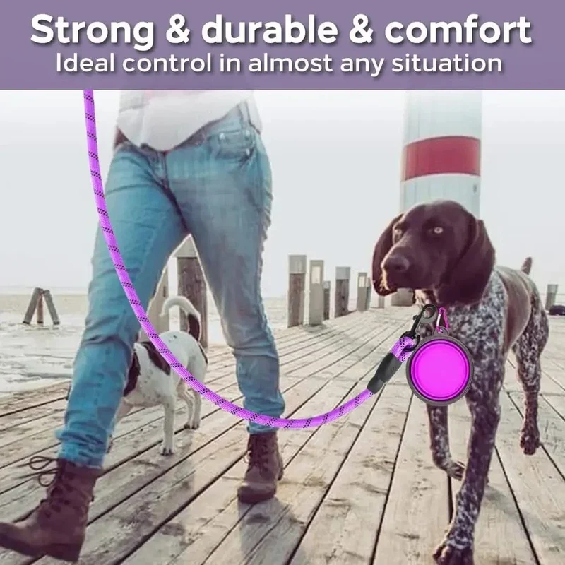 Laisse Réfléchissante Nylon Gros Chien Multisize