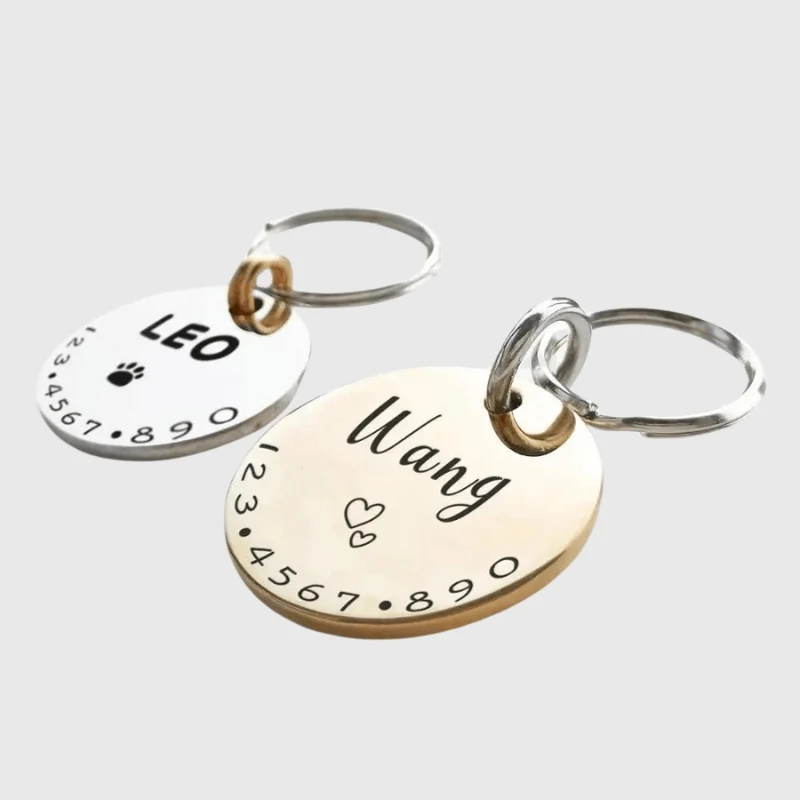 Médaille Gravable Chien Acier Inox Laiton