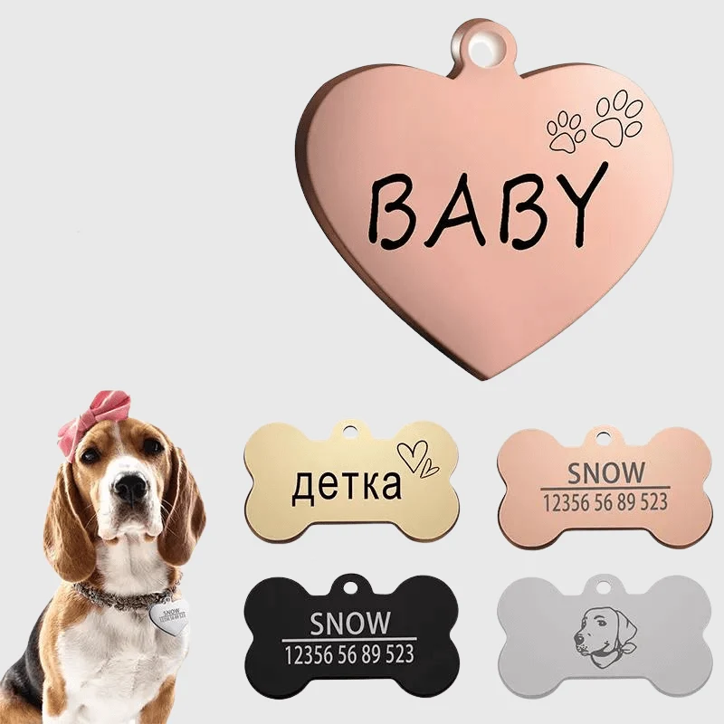 Médaille Gravée Inox Chien Personnalisable