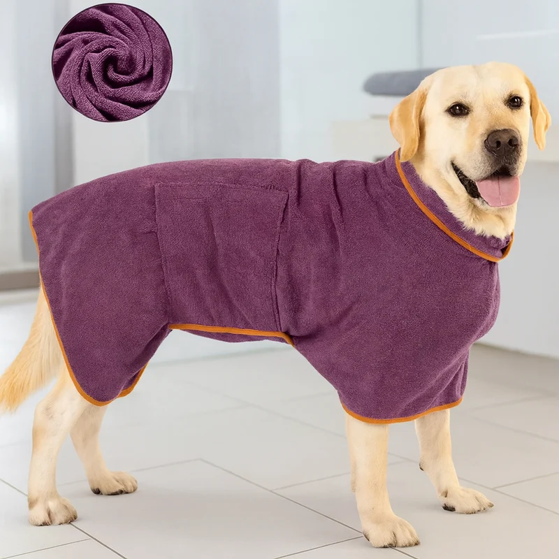 Peignoir Absorbant Microfibre Gros Chien Toilettage